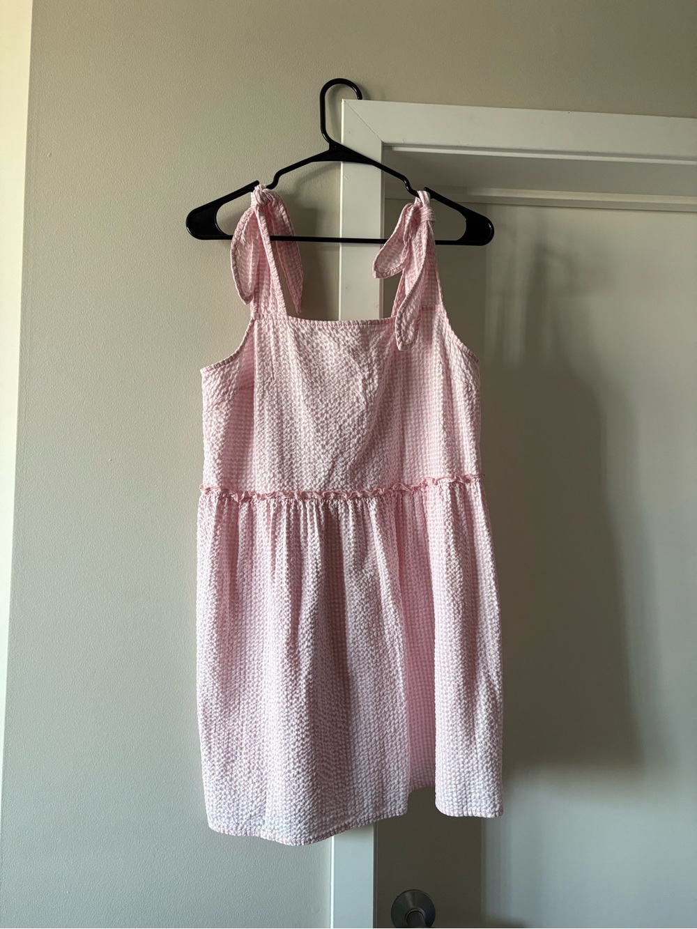 Urban Renewal Pink Textured Tie-Shoulder Mini Dress